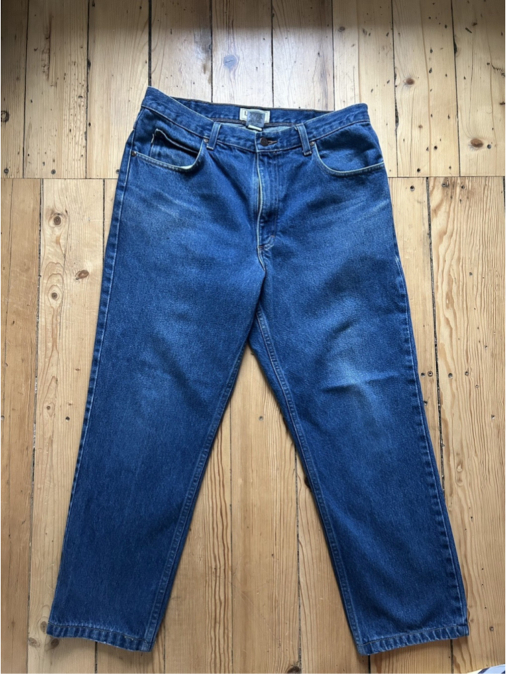 L.L.Bean Double L Jeans Mens 34x29 Blue Cotton Denim Straight Travel Workwear